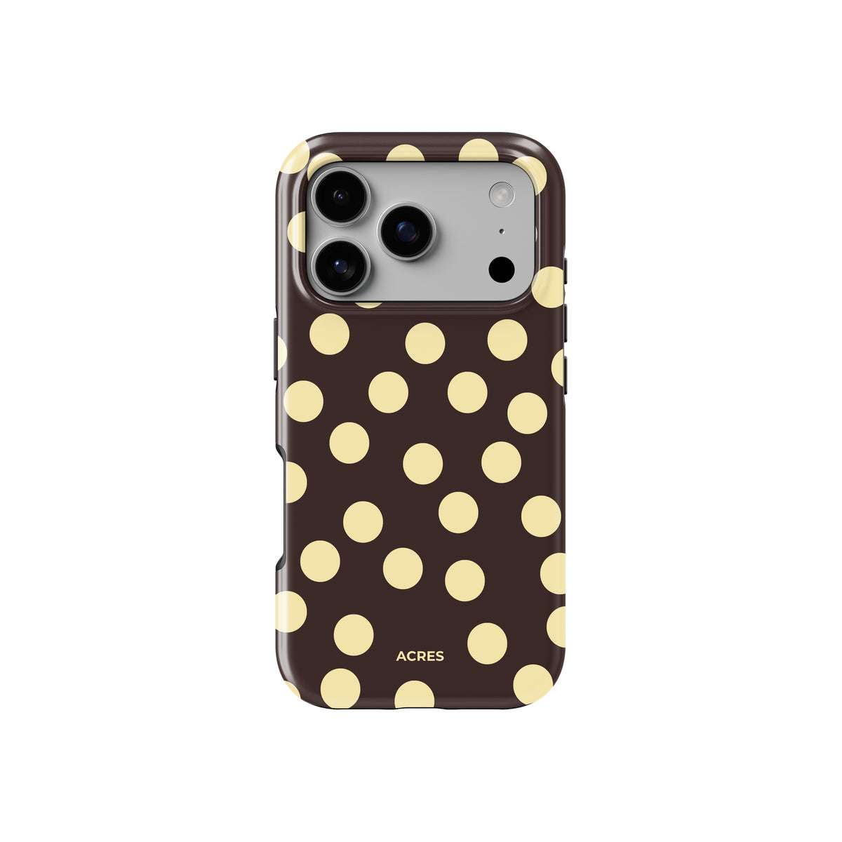 Brown&Yellow Polka Baskılı Telefon Kılıfı