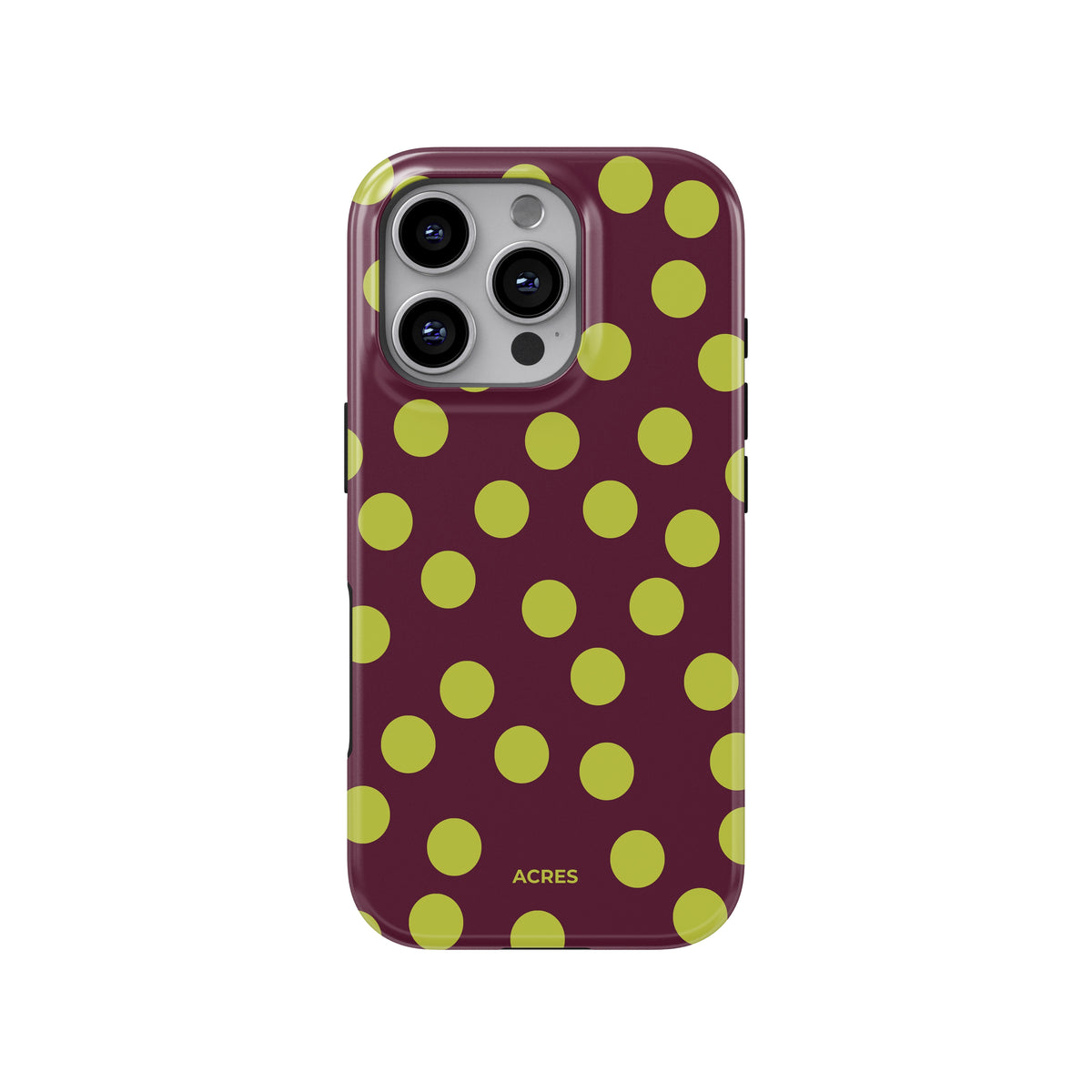 Burgundy&Lime Polka Baskılı Telefon Kılıfı