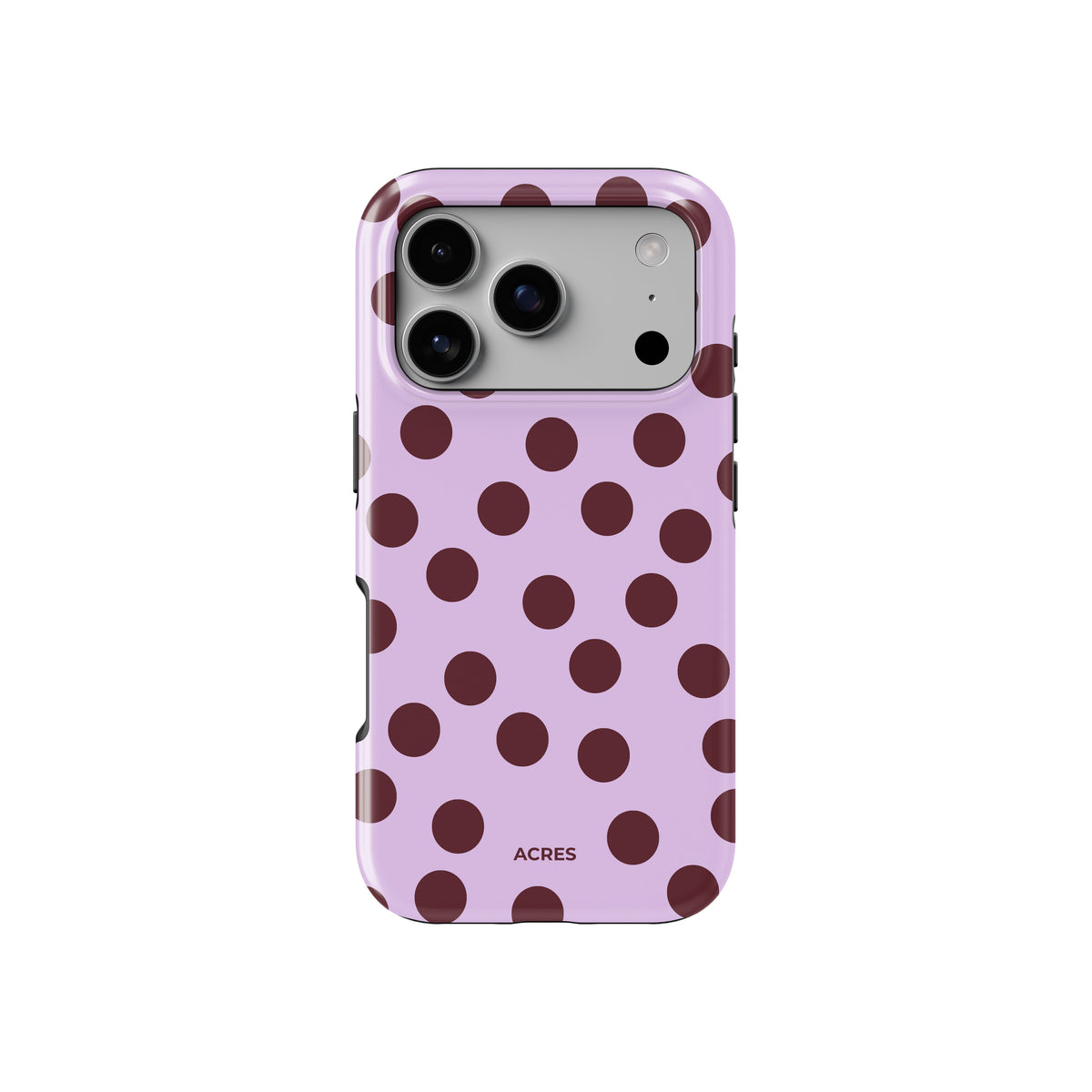 Lavender&Burgundy Polka Baskılı Telefon Kılıfı