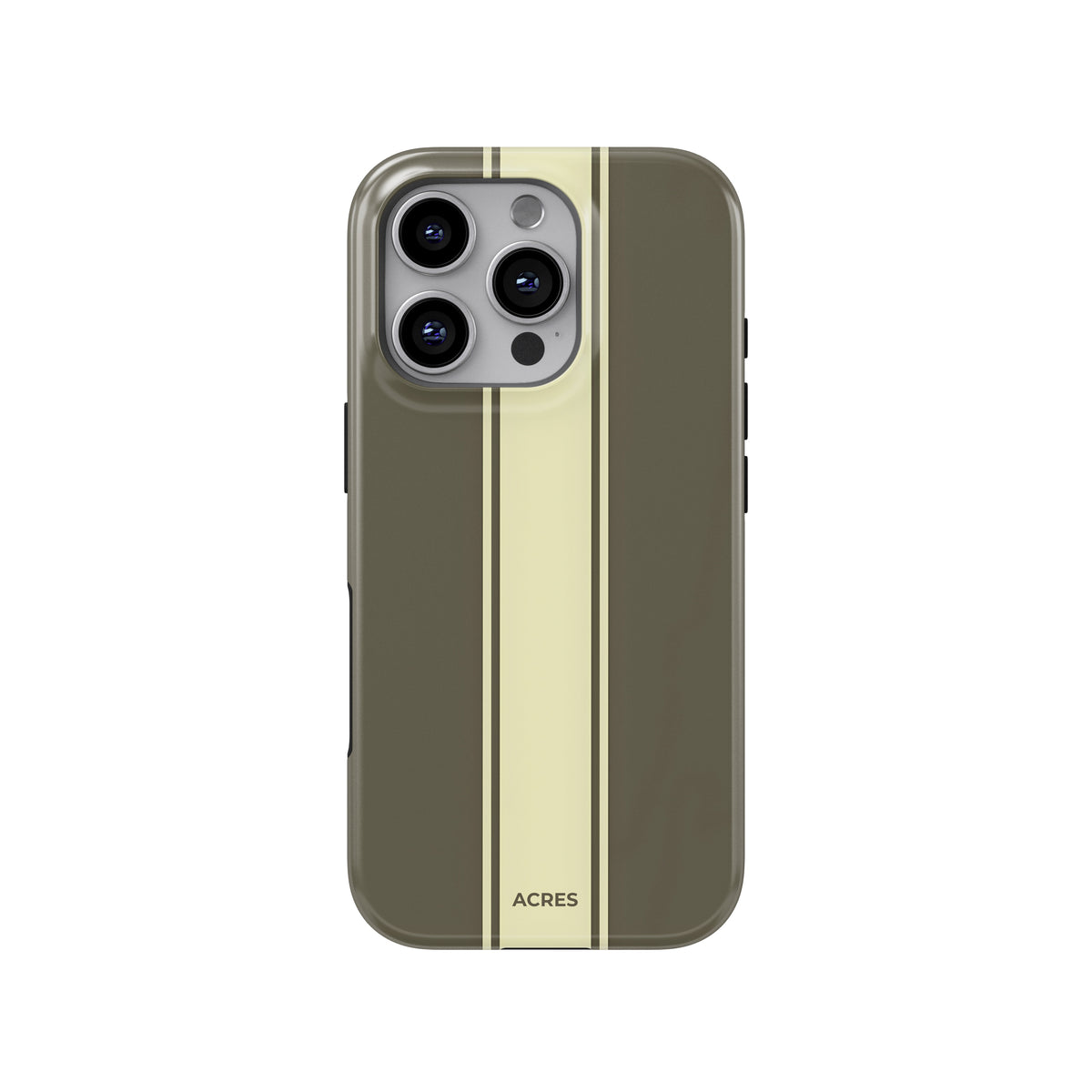 Olive&Cream Stripes Baskılı Telefon Kılıfı