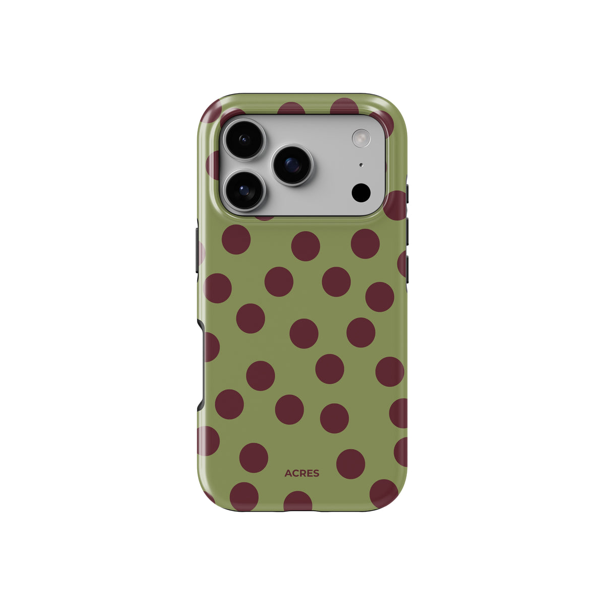 Olive Polka Baskılı Telefon Kılıfı