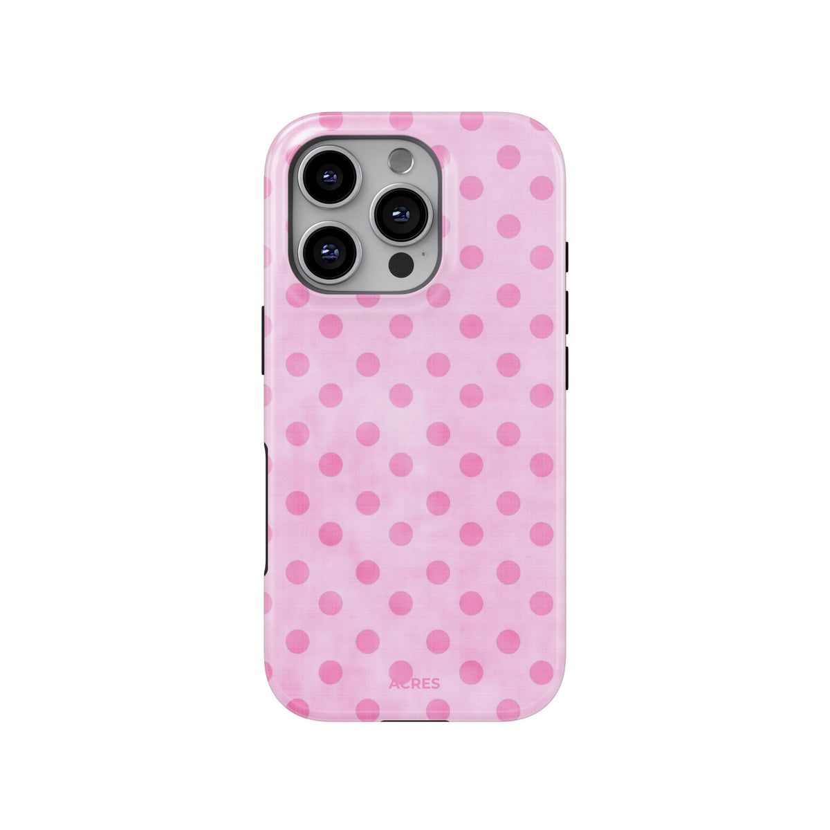 Pink Linen Polka Baskılı Telefon Kılıfı