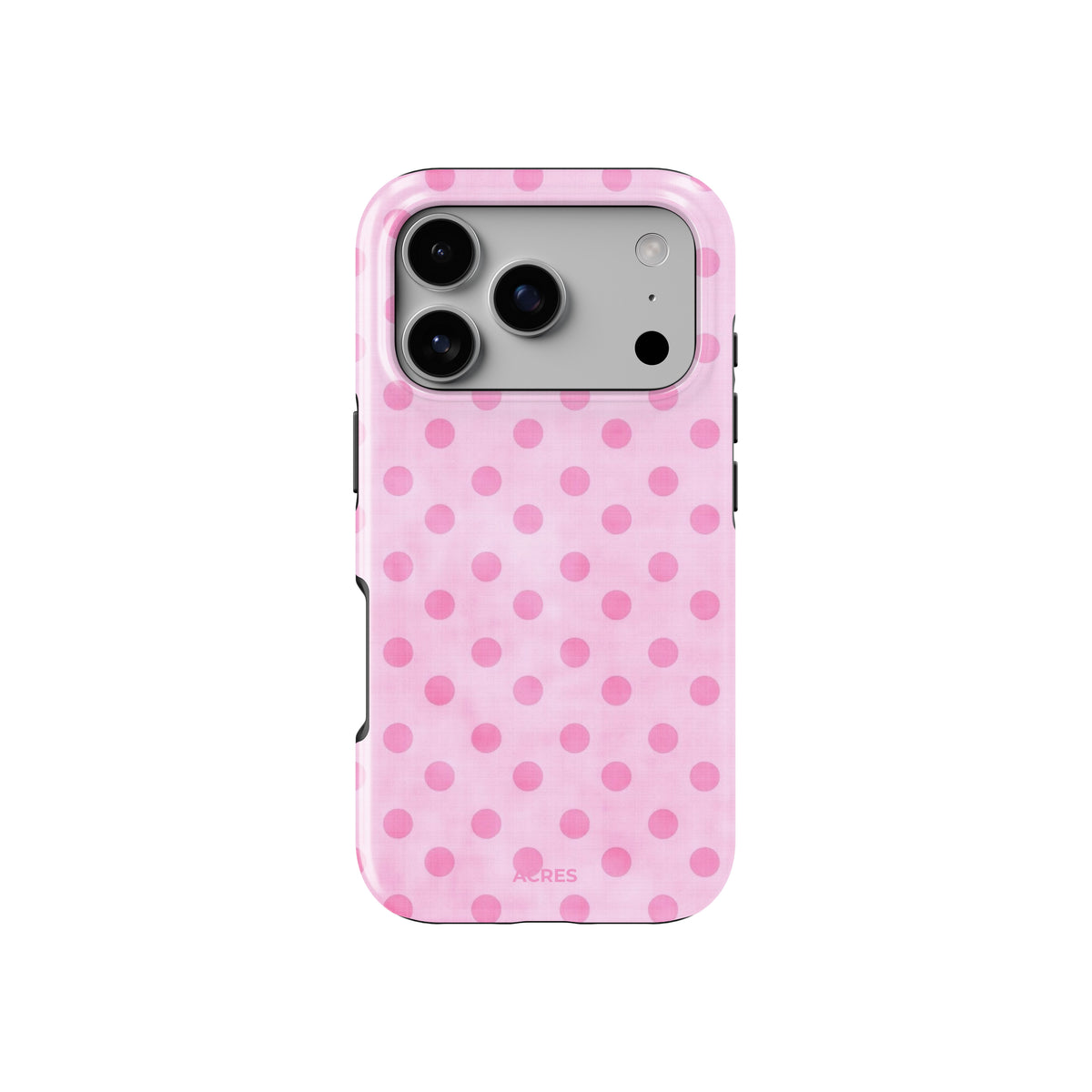 Pink Linen Polka Baskılı Telefon Kılıfı